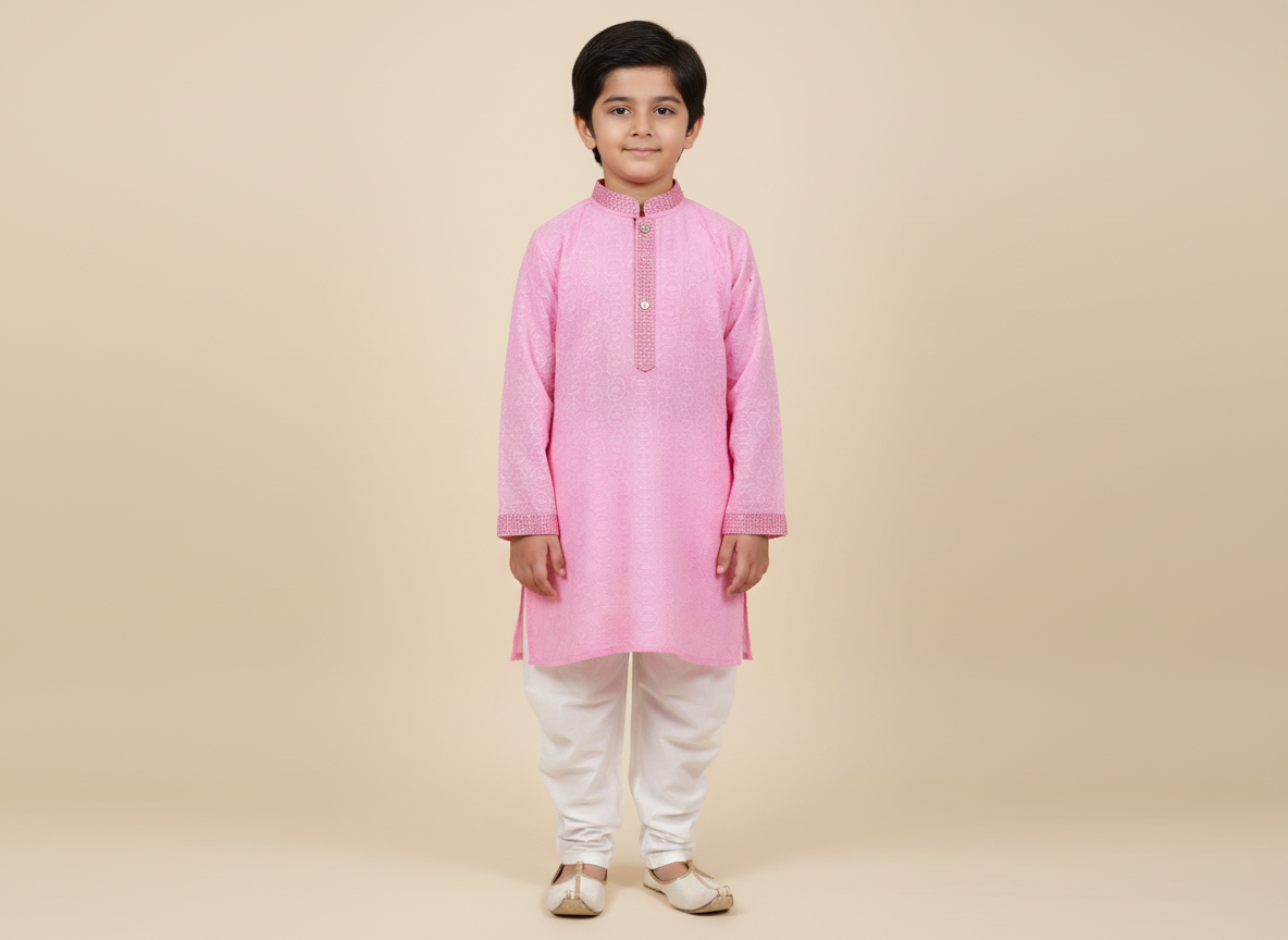 BOYSWEAR-KURTA PYJAMA-COT/CHICKAN-4195 B
